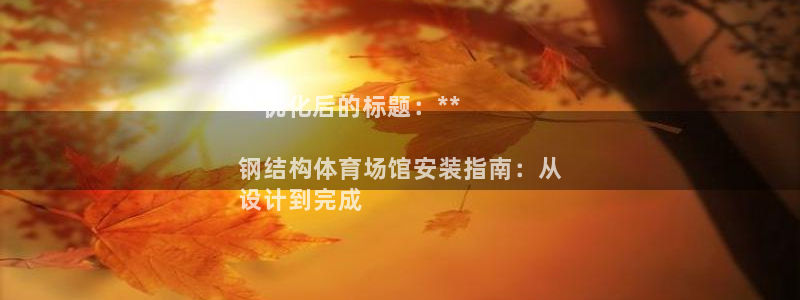 意昂3新能源：**优化后的标题：**

钢结构体育场